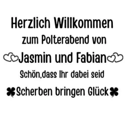 Palettenbeschriftung Polterabend , Diy Hochzeitspalette personalisierter Aufkleber Hochzeitspaar Palette in 2 Farben