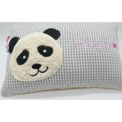 Pandakissen Namenskissen Taufkissen Kuschelkissen Kindergartenkissen Geburtsgeschenk Panda Pandabär