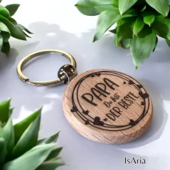 Papa Du bist der Beste - Holz Schlüsselanhänger/personalisiert/Vatertag