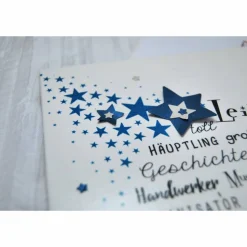 Papa Papi Vater Vati Bild Wandbild Wortherz liebe Worte Geschenkidee Sterne Blau Weihnachten Weihnachtsgeschenk Geschenk Vatertag