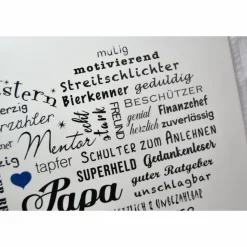 Papa Papi Vater Vati Bild Wandbild Wortherz liebe Worte Geschenkidee Sterne Blau Weihnachten Weihnachtsgeschenk Geschenk Vatertag