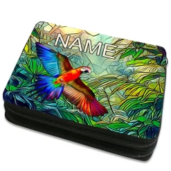 Papagei Federmäppchen inkl. Inhalt mit Name / personalisierbar