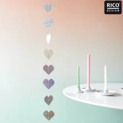 Papiergirlande Herzen silberfarben