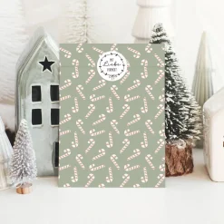 Papiertüten Set *Blush Sage Christmas* / Motiv 2 / Flachbeutel in verschiedenen Größen für Advent und Weihnachten