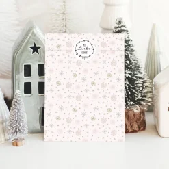 Papiertüten Set *Blush Sage Christmas* / Motiv 3 / Flachbeutel in verschiedenen Größen für Advent und Weihnachten