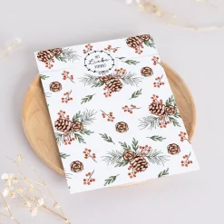 Papiertüten Set *Winter Greenery* / Motiv 1 / Flachbeutel in verschiedenen Größen für Advent und Weihnachten