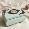 Pastell mintfarbene Ringdose Ringkissen personalisierbar mit Monogramm Datum Ehering Hochzeit Ringkästchen Ringträger