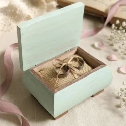 Pastell mintfarbene Ringdose Ringkissen personalisierbar mit Monogramm Datum Ehering Hochzeit Ringkästchen Ringträger