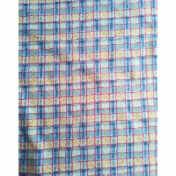 Patchworkstoff - gelbe Sternchen mit Kringel auf blauem Hintergrund,  SSI Studio