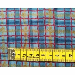 Patchworkstoff - gelbe Sternchen mit Kringel auf blauem Hintergrund,  SSI Studio