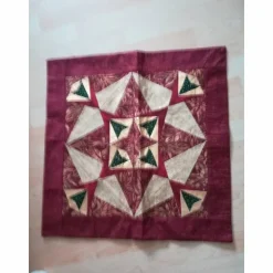 Patchworkstoff gebatikt, rot/beige mit Sternen, Hoffmann Fabric