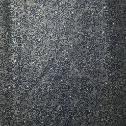 Patchworkstoff Goldkringel und Punkte auf schwarzem Untergrund, Hoffmann Fabrics