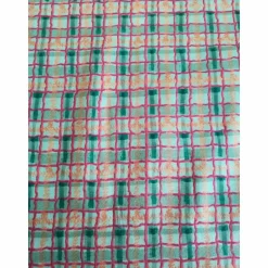 Patchworkstoff, grünkarierter Quiltstoff  mit roten, blauen und grünen  Streifen -  SSI Studio Nr. 045