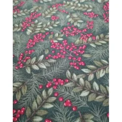 Patchworkstoff kleine rote Christrosen  auf grünem Hintergrund von Fabri Quilt Saison Greetings 216 Nr. 41