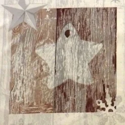 Patchworkstoff Stof Wooden Christmas Panel mit verschiedenen Sternmotiven #MS 15-100