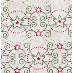 Patchworkstoff Tante Ema weihnachtliche Tannenbäume auf rotem Hintergrund