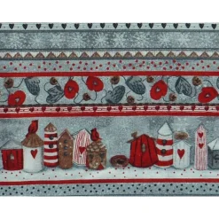 Patchworkstoff Weihnachten Bordürenstoff Snowmen