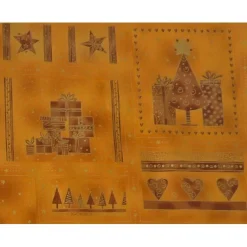 Patchworkstoff Weihnachtspanel Magic Moments of Christmas gold