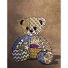 "Patchwork"-Teddy! Liebevoll gefertigtes Kissen für kleine und Große Teddy-Fans