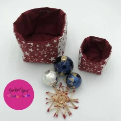 Patchwork-Utensilo Set Sterne Rot-Weiß – Handgemacht & Vielseitig