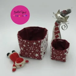 Patchwork-Utensilo Set Sterne Rot-Weiß – Handgemacht & Vielseitig