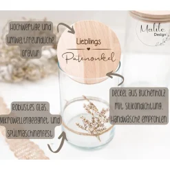 Patenonkel I Vorratsglas Lieblingspatenonkel, Geschenk, Dankeschön, Geburtstag, Geschenkidee, Pate, Taufpate, Weihnachts