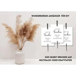 PDF Wunderkerzen Anhänger für Hochzeitstanz | DIY Wunderkerzen Anhänger zum selbst drucken | Lasst Funken sprühen