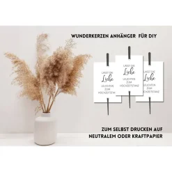 PDF Wunderkerzen Anhänger für Hochzeitstanz | DIY Wunderkerzen Anhänger zum selbst drucken | Lasst Liebe leuchten