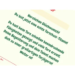 Perfekte Mitgebsel für einen unvergesslichen Fußball Kindergeburtstag - Fußball Urkunde zum Ausdrucken für die Geschenkt