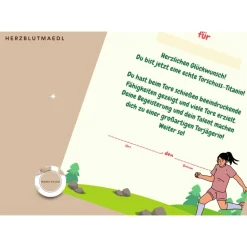 Perfekte Mitgebsel für einen unvergesslichen Fußball Kindergeburtstag - Fußball Urkunde zum Ausdrucken für die Geschenkt