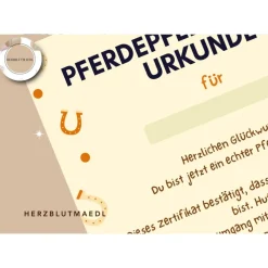 Perfekte Mitgebsel für Kindergeburtstag auf dem Reiterhof | Ideal für Pferdemädchen | Urkunde zum ausdrucken