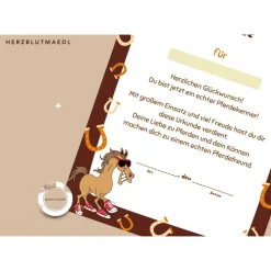 Perfekte Mitgebsel für Kindergeburtstag auf dem Reiterhof | Ideal für Pferdemädchen | Urkunde zum ausdrucken