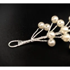 Perlen-Haarranke , Braut Haarschmuck, silber-weiss