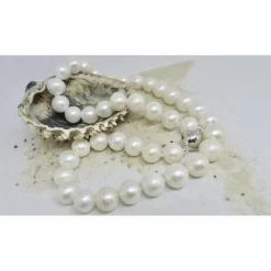 Perlenkette echte Perlen, Choker mit Weißgold, Geschenk Weihnachten