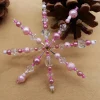 Perlenstern, rose weiß - Drahtstern mit Perlen als Weihnachtsstern