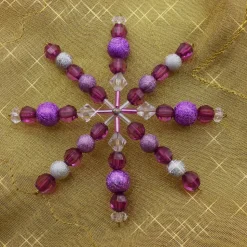 Perlenstern, violett, bordeaux, silber, Drahtstern, Weihnachtsdeko, Advent, Geschenkanhänger