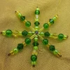 Perlenstern, Weihnachtsstern, Drahtstern, grün gelb, Anhänger, Advent, Dekoration, Geschenkanhänger, Baumschmuck
