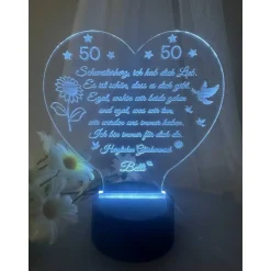 Persönliches Geschenk zum  Geburtstag - Happy Birthday mit LED Beleuchtung und Zahl personalisiert