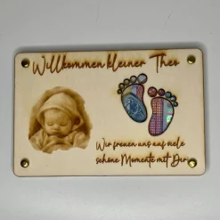 Personalisierbare gelaserte Geldgeschenkkarte aus Sperrholz – Das perfekte Geschenk zur Geburt oder Taufe!