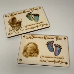 Personalisierbare gelaserte Geldgeschenkkarte aus Sperrholz – Das perfekte Geschenk zur Geburt oder Taufe!