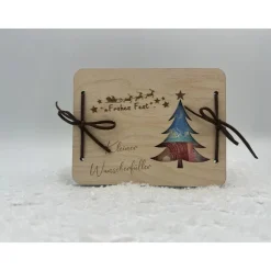 Personalisierbare Geschenkkarte aus Holz – Geldgeschenk & Gutschein zu Weihnachten