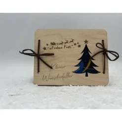 Personalisierbare Geschenkkarte aus Holz – Geldgeschenk & Gutschein zu Weihnachten