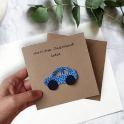 Personalisierbare Glückwunschkarte mit Auto – Für Kindergeburtstag, Führerschein & Geldgeschenk