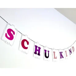 Personalisierbare Schulkind Girlande/ Endlich Schulkind/ Einschulung Deko