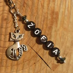 Personalisierbarer Schlüsselanhänger Katze – Mit Namen – Geschenk zur Einschulung, Kindergarten, Geburtstag