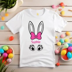 Personalisierbares Bügelbild mit Namen & Hasenohren // Perfekt zum Osterbasteln mit Kindern