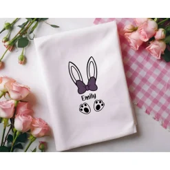 Personalisierbares Bügelbild mit Namen & Hasenohren // Perfekt zum Osterbasteln mit Kindern
