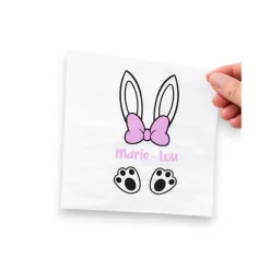 Personalisierbares Bügelbild mit Namen & Hasenohren // Perfekt zum Osterbasteln mit Kindern