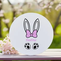 Personalisierbares Bügelbild mit Namen & Hasenohren // Perfekt zum Osterbasteln mit Kindern