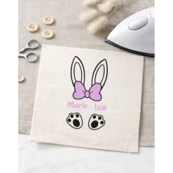 Personalisierbares Bügelbild mit Namen & Hasenohren // Perfekt zum Osterbasteln mit Kindern